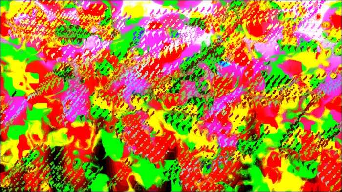 Abstract psychedelic digital art with bright colors
