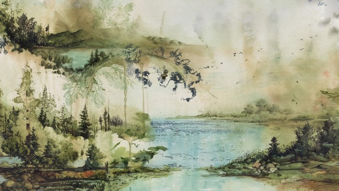 bon iver artwork watercolor cover art