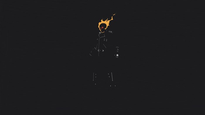 Ghost Rider from Marvel minimalist artwork