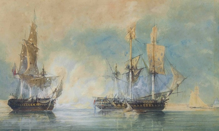 Sailing Ships in a Naval Engagement