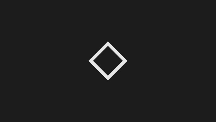 Minimalist white diamond on black background