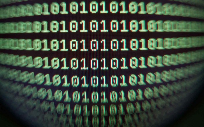 Abstract Binary Code Display with Glitch Effect