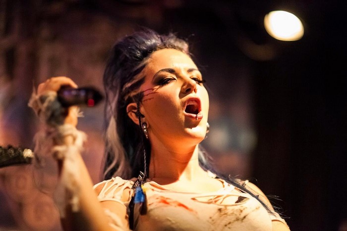 Alissa White-Gluz singing on stage