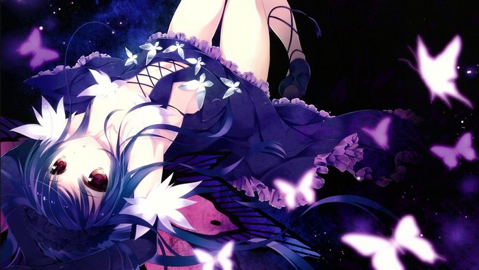 Kuroyukihime from Accel World with butterflies
