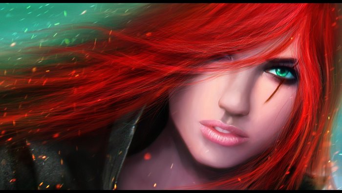 Katarina from League of Legends, fantasy art