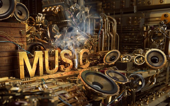 Steampunk Music Machine with Speakers