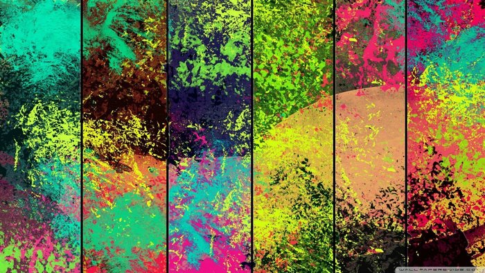 Paint splatter panels abstract art