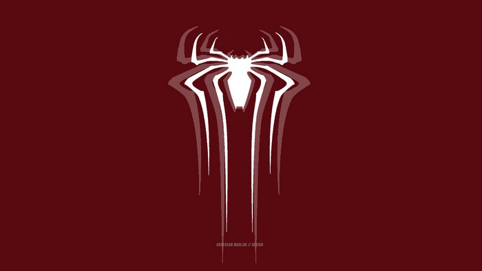 Spider-Man logo on a red background