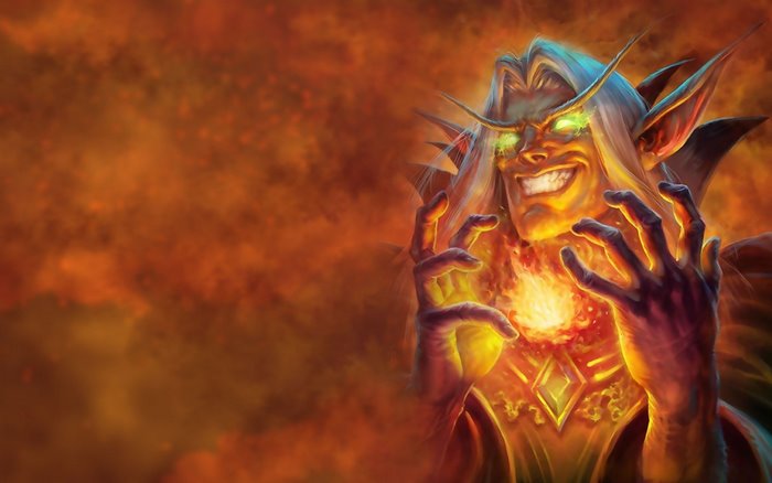 Demon casting a spell from Hearthstone