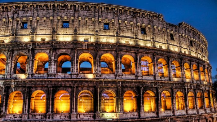 The Colosseum in Rome at Dusk