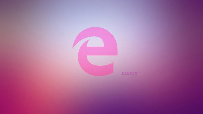 Microsoft Edge logo with "FASTER" text