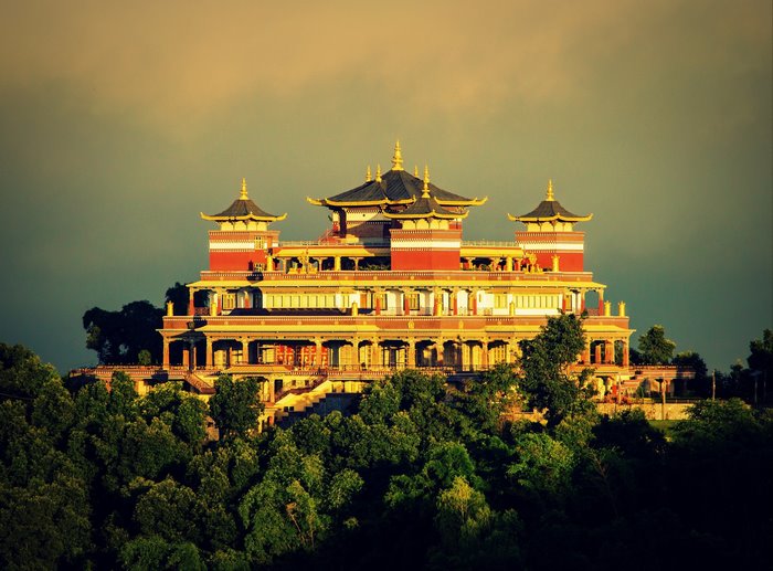 Buddhist monastery on a hill in Nepal