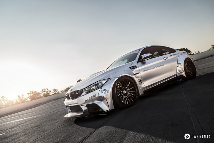 Silver BMW M4 Coupe LB Performance Widebody