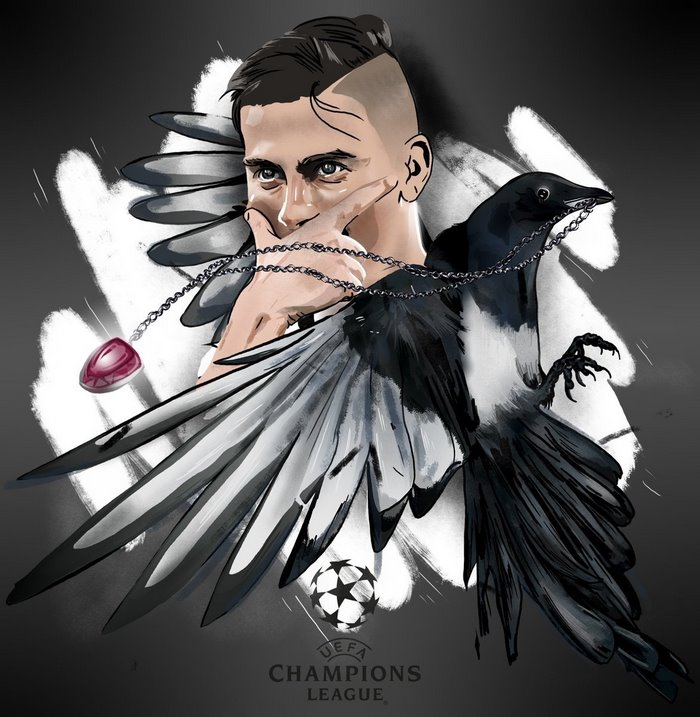 Paulo Dybala from Juventus and UEFA Champions League