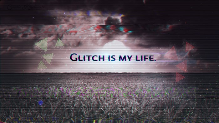 Glitch Art with Text Overlay