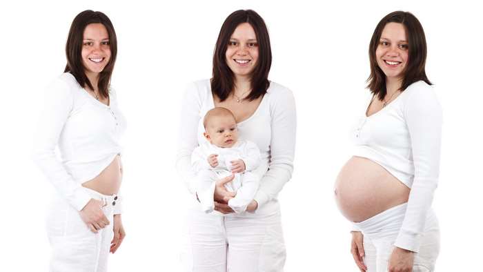 Pregnant woman and baby, 4K