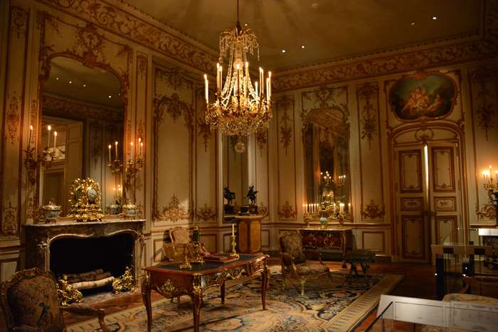 Luxury European palace interior with ornate decor