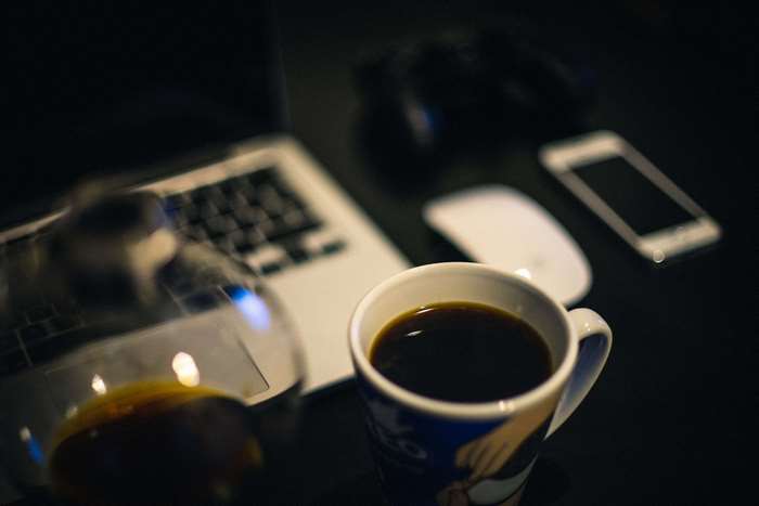 Coffee and Apple Laptop