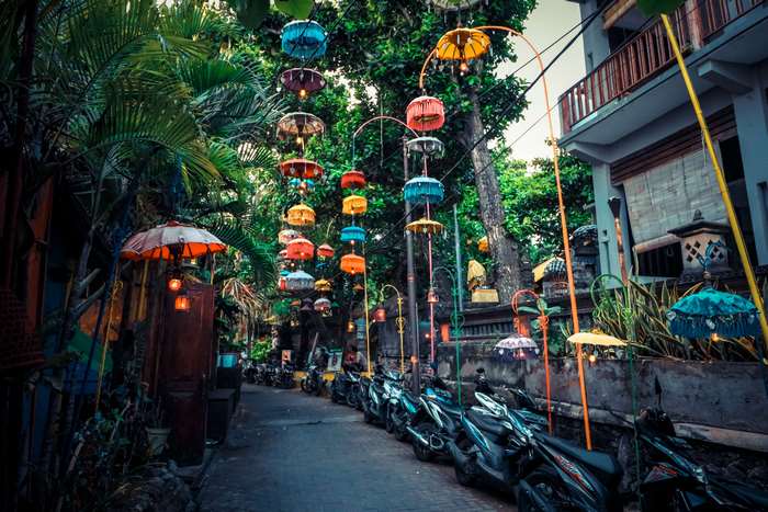 Colorful Umbrella Street in Bali Indonesia