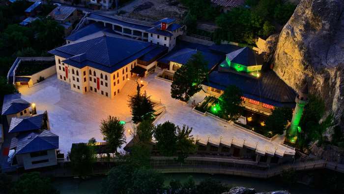 Somuncu Baba Mosque and Complex at Night