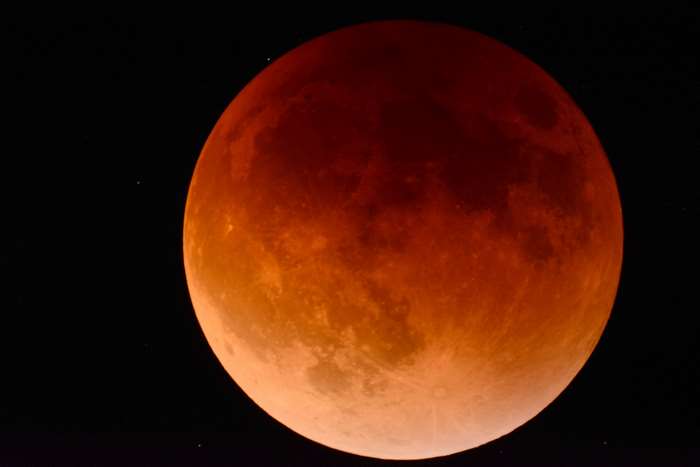 Blood Moon Lunar Eclipse in Space 4K