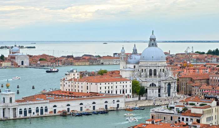 Venice Canal Grande with Santa Maria della Salute Church 4K