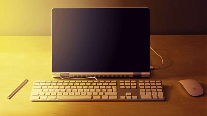 Apple 4K Computer Setup with Keyboard and Mouse