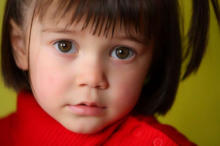 Close-up portrait of a young girl