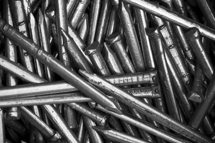 Pile of steel nails