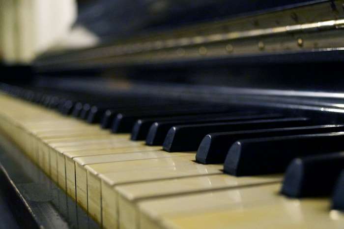 Close-up of piano keys