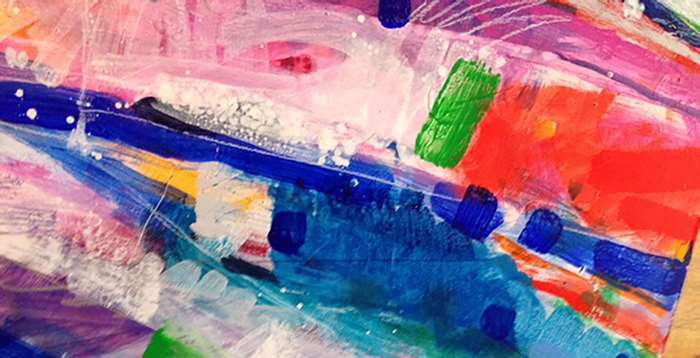 Abstract painting with bold brushstrokes