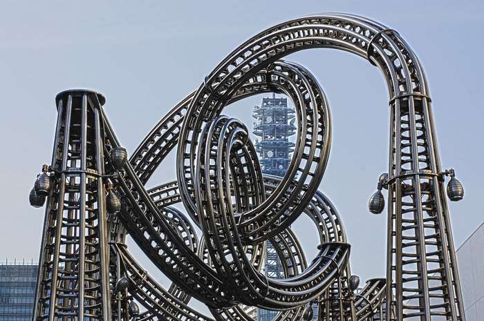 Modern Steel Sculpture and Tower in Yokohama