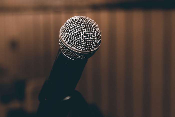Close up of a microphone
