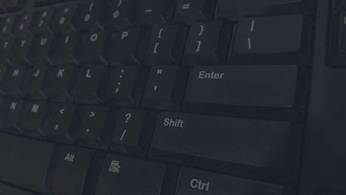 Close-up of a black computer keyboard