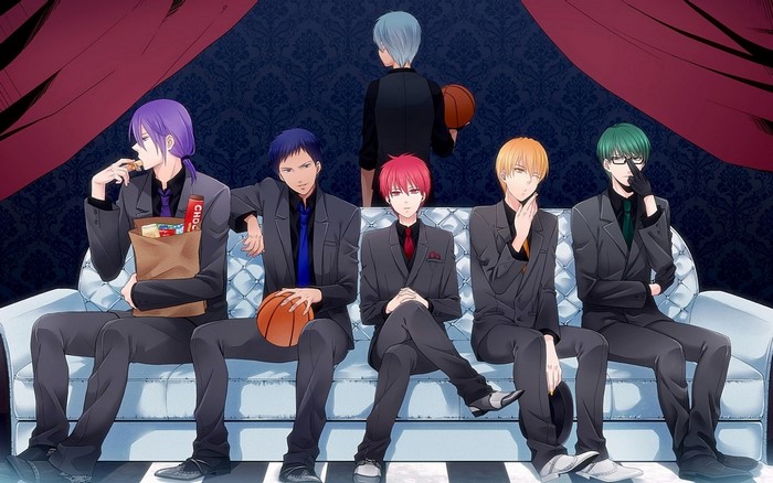Kuroko's Basketball characters on a couch