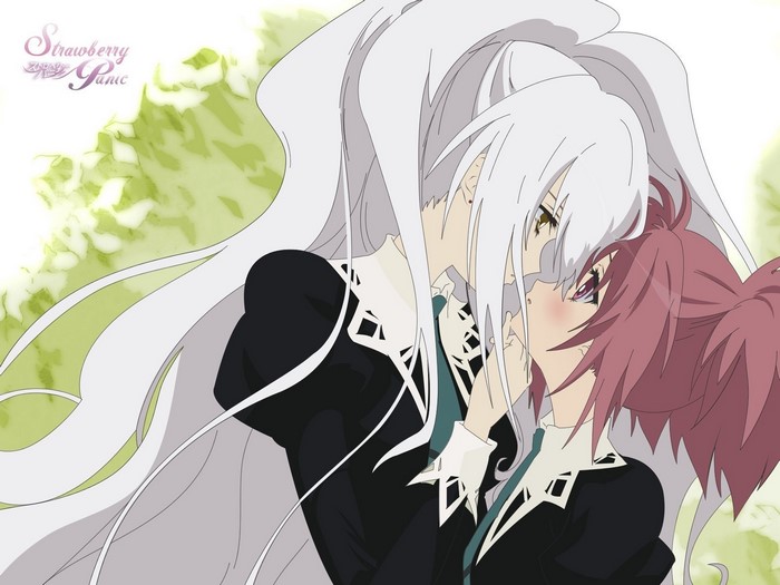 Aoi Nagisa and Shizuma Hanazono from Strawberry Panic!
