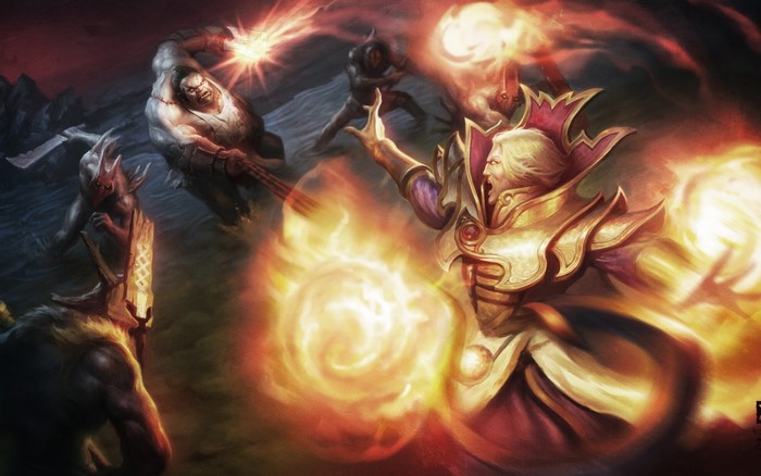 Invoker from Dota 2 casting spells