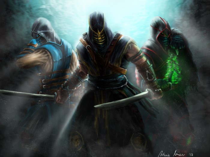 Scorpion, Sub-Zero, and Ermac from Mortal Kombat