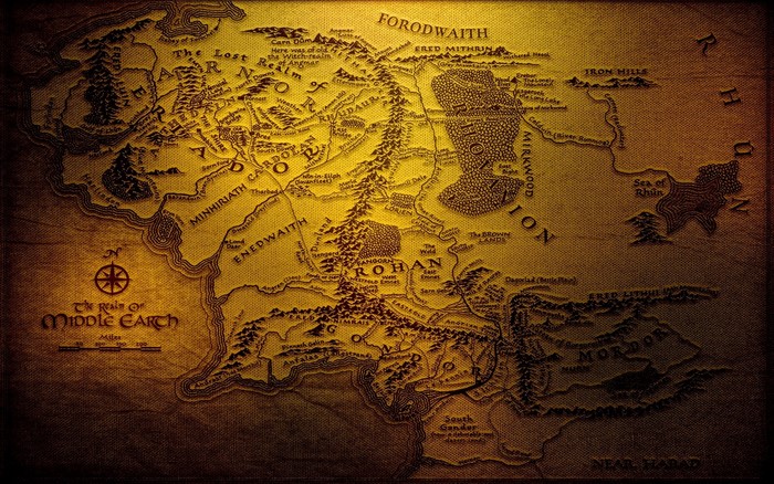 Map of Middle-earth from The Lord of the Rings