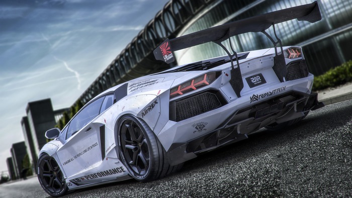 White Lamborghini Aventador LB Performance 4K