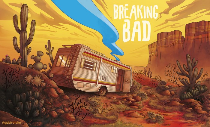 Breaking Bad RV in Desert Artwork