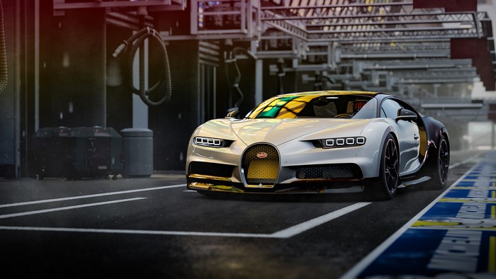 Bugatti Chiron in a factory setting