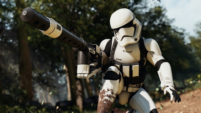 Stormtrooper with heavy weapon in Star Wars Battlefront 2