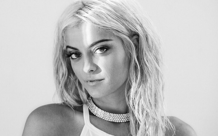 Bebe Rexha monochrome portrait
