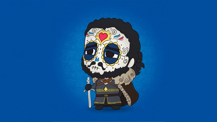 Jon Snow from Game of Thrones with Sugar Skull Face