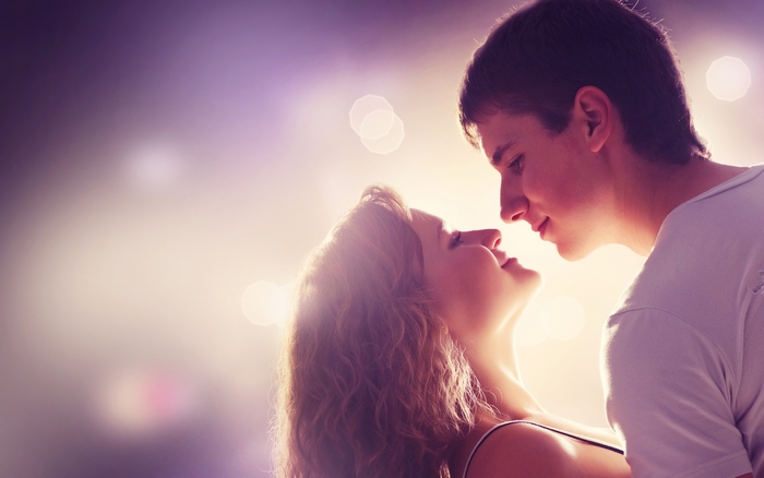 Couple in love, romantic moment