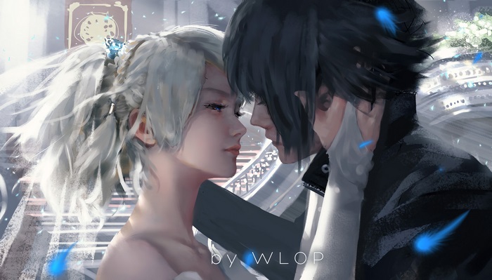 Noctis and Lunafreya from Final Fantasy XV by WLOP