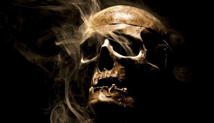 Eerie Skull with Mystical Smoke
