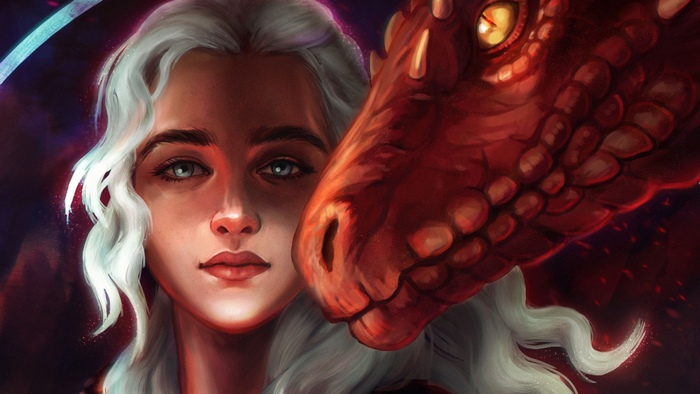 Daenerys Targaryen with a dragon from Game of Thrones