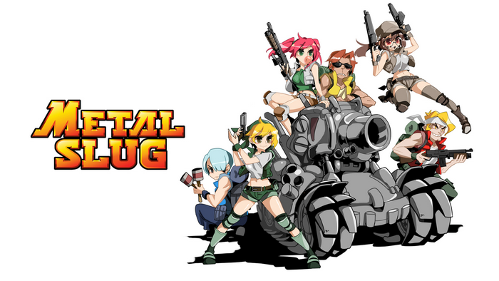 Metal Slug characters with a tank